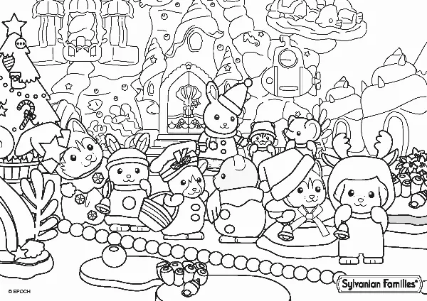 Christmas Parade Colouring Sheet